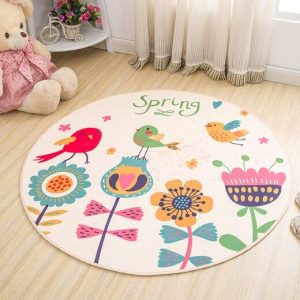 Tapis Rond Rose Pale
