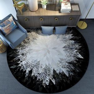 Tapis Rond Motif Scandinave