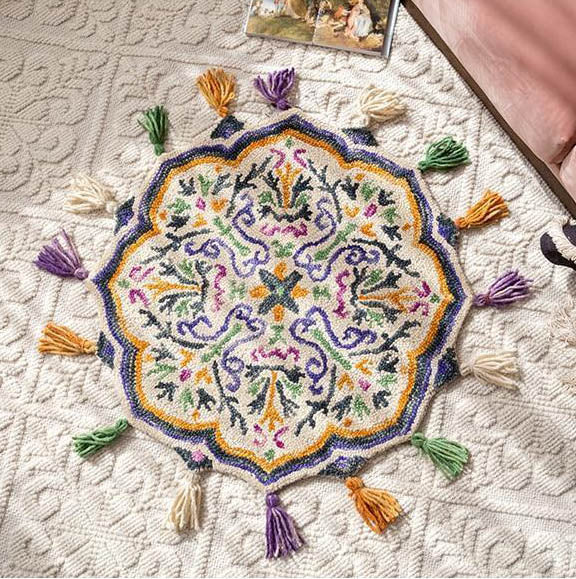 Tapis Rond Tissé